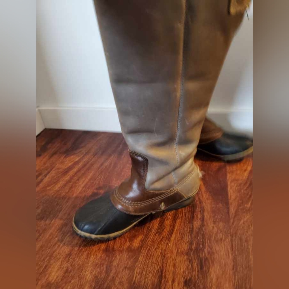 Sorel Slimpack Waterproof Riding Boot Gray Size 8